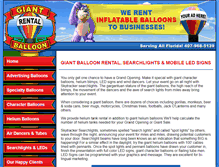 Tablet Screenshot of giantballoonrental.com